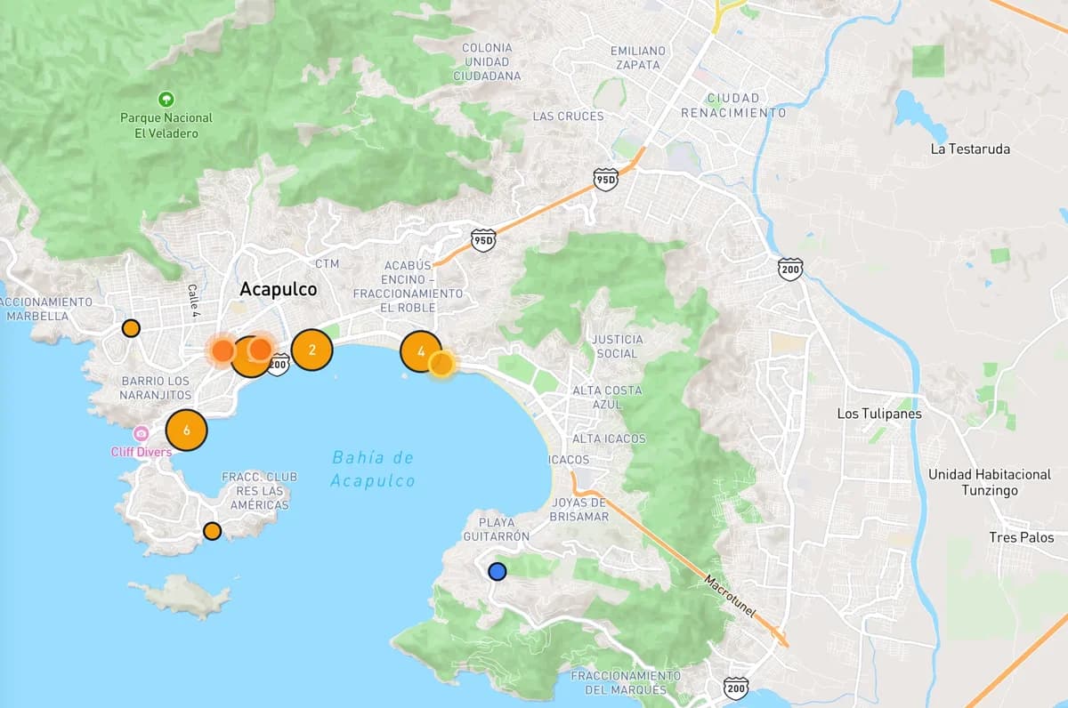 Mapa real del panel municipal con reportes y respondientes en Acapulco